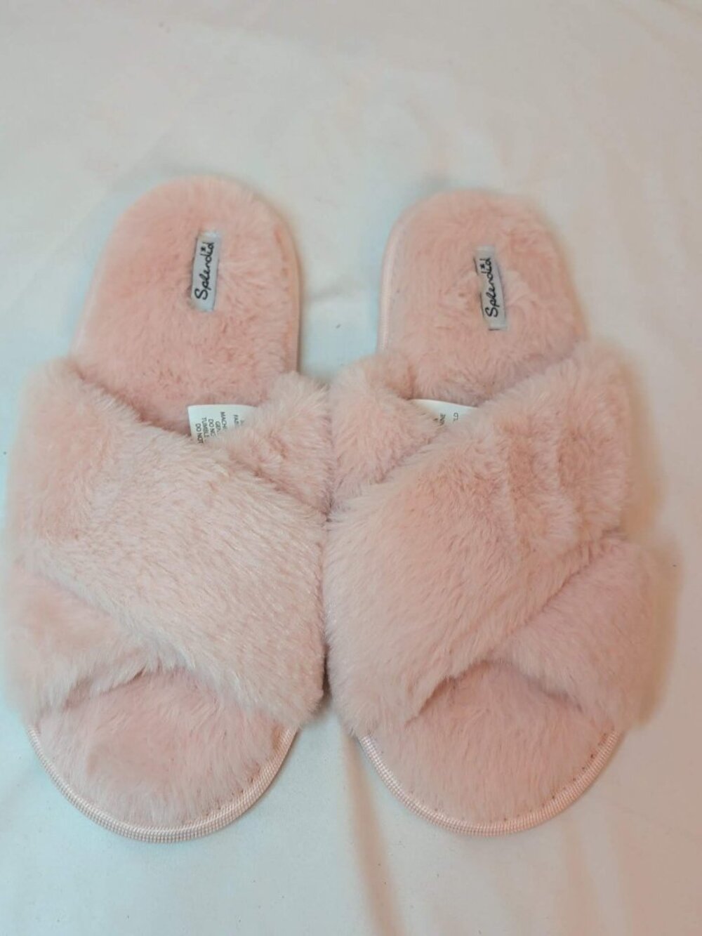 Splendid Blush Pink Fuzzy House Slippers